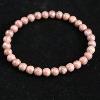 高知県 土佐桜　(赤） 6mm玉ブレスレット 証明書付 9.9g【榎本通商66784】