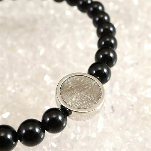 チベタンテクタイト ムオニナルスタ隕石 コンビ ブレスレット 11.3g