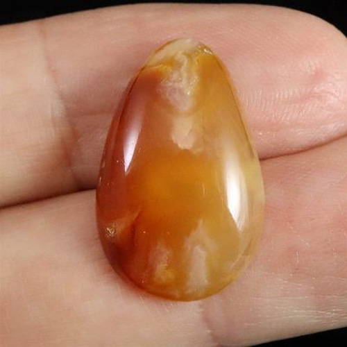 北海道 花石産 メノウ 瑪瑙 非加熱 21mmティアドロップ ルース 2.0g
