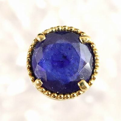 サファイア 5mmラウンド ペンダントトップ　チャーム　K18YG　0.44ｇ【榎本通商79125】