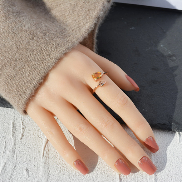 『在庫一掃対象商品』 お花のオープンリング　天然石　指輪　リング　フォークリング　SV925 11枚目の画像