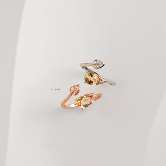 『在庫一掃対象商品』 お花のオープンリング　天然石　指輪　リング　フォークリング　SV925 4枚目の画像