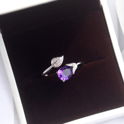 『在庫一掃対象商品』 お花のオープンリング　天然石　指輪　リング　フォークリング　SV925 8枚目の画像