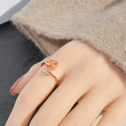 『在庫一掃対象商品』 お花のオープンリング　天然石　指輪　リング　フォークリング　SV925 12枚目の画像