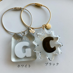 clear alphabet name keyring keychain 【名入れ無料　キーホルダー♡】 4枚目の画像