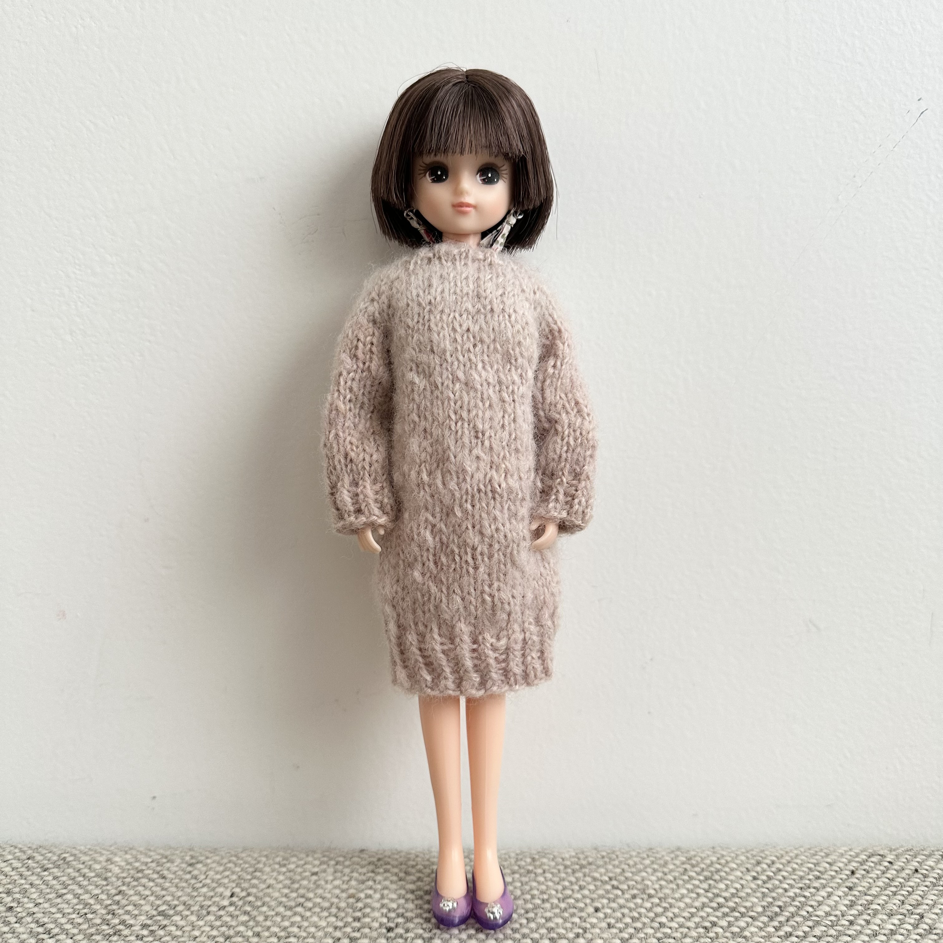 リカちゃん ブライス アウトフィット ～ハリネズミワンピース／ベージュ