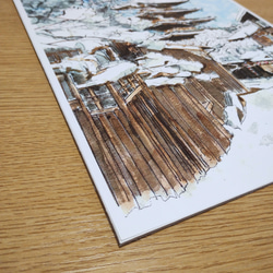 A4サイズ「京都 雪景色の八坂の塔」　京の水彩画工房　 2枚目の画像