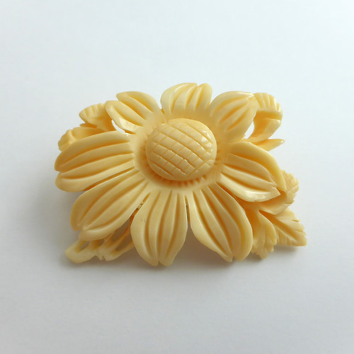 鯨歯x　アイボリー バラ ブローチ 5点セット マッコウ鯨歯 お花のブローチ その他アクセサリー マテリアルマスター