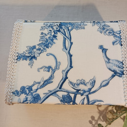フランス製トワルドジュイ＊青い鳥の小箱カルトナージュ 2枚目の画像