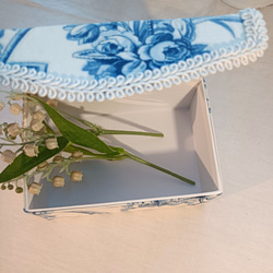フランス製トワルドジュイ＊青い鳥の小箱カルトナージュ 3枚目の画像