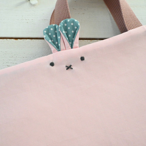 いちごみるくのうさぎちゃんレッスンバッグ＆シューズケース（いちご柄