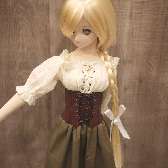 [受注生産] DD（S/M/L胸）編み上げコルセット 本革 3枚目の画像