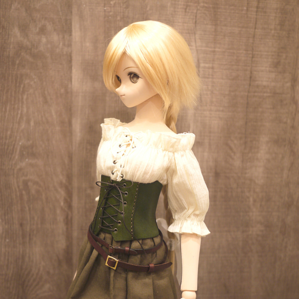 [受注生産] DD（S/M/L胸）編み上げコルセット 本革 2枚目の画像