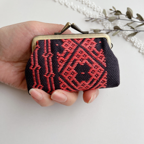 こぎん刺し がま口 財布 その他ミニ財布・コンパクト財布 e°ru