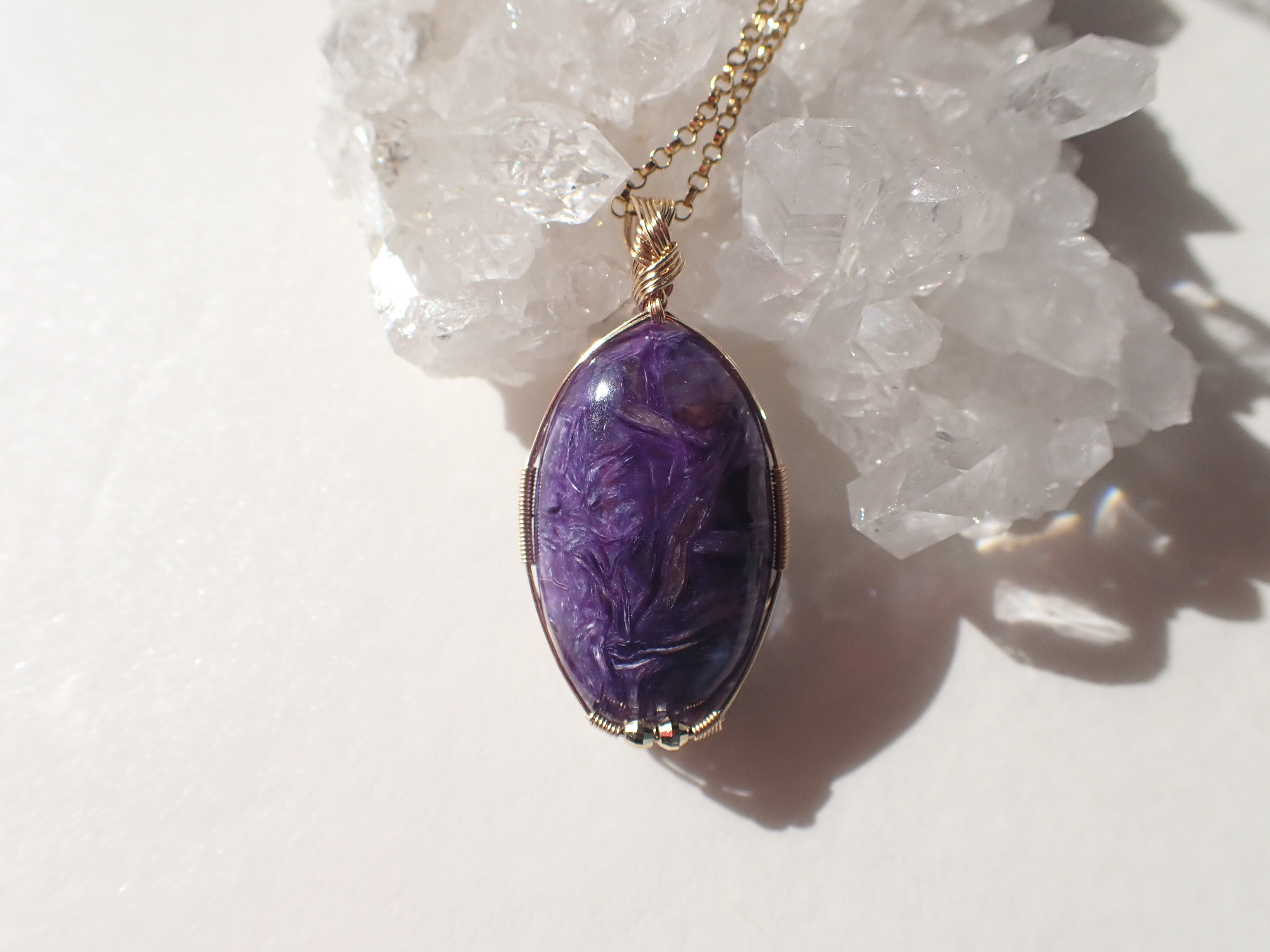 女神巻き®︎チャロアイトのペンダントトップ