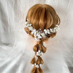 ピンク　ウエディング　ブライダル　ヘッドドレス　造花　カラードレス　振袖　和装　成人式　髪飾り　フラワー　色打掛　結婚式 12枚目の画像