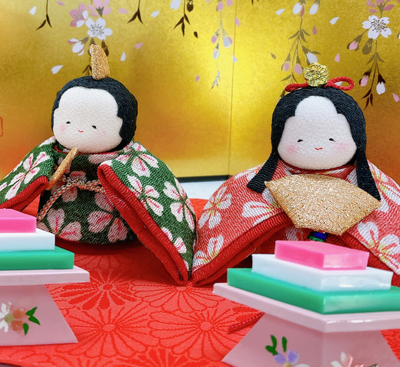 ひな飾り【ぽてり雛 2人 (さくら)】ひな祭り お雛様 雛人形 三月飾り