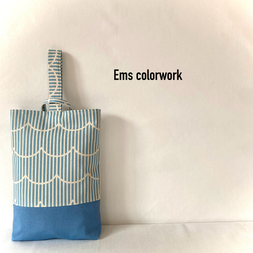 ⭐︎サイズオーダー無料 もくもくストライプ ブルー 入園入学3点セット