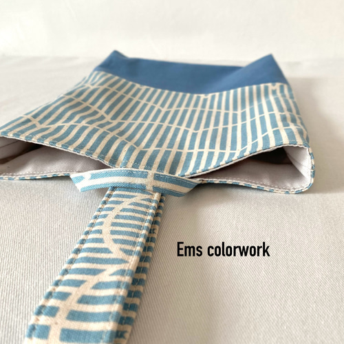 ⭐︎サイズオーダー無料 もくもくストライプ ブルー 入園入学3点セット