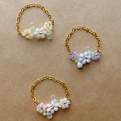 ❤️メタルハート＆パールリングセット❤️ ビーズリング 비즈반지