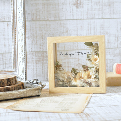 ✽メッセージにお花を添えて✽ ボタニカルフレーム【 antique white s