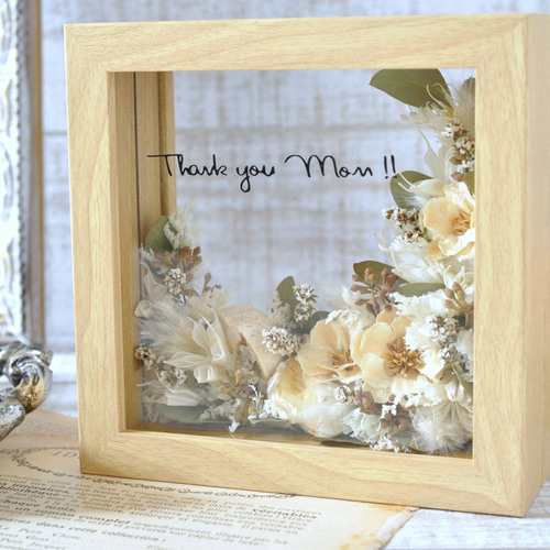 ✽メッセージにお花を添えて✽ ボタニカルフレーム【 antique white s