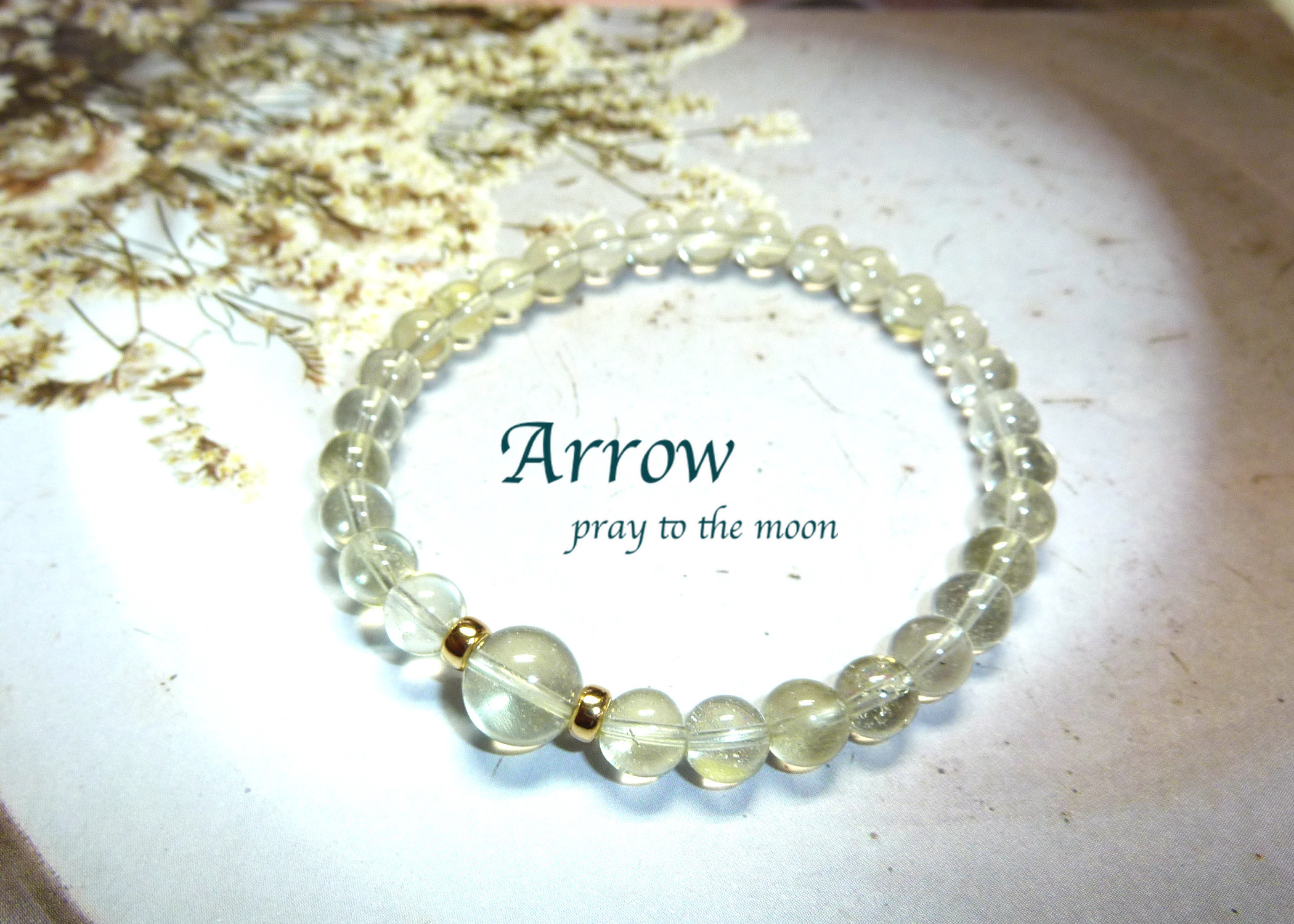 カルマを浄化＊リビアングラスブレスレット＊K18 ブレスレット Arrow
