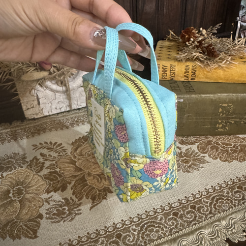 ミニボストンバッグ❤️グリーン/ミニバッグチャーム/ナプキンポーチ