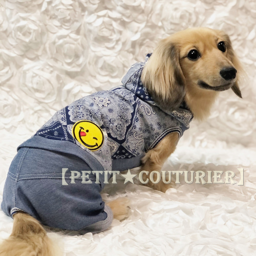 犬服♡3Dニットパッチワーク ロンパース ワンピース 【楽天市場