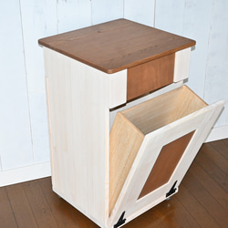 分別　木製　ダストボックス　ごみ箱  キッチンテーブル　 フタ付きゴミ箱 9枚目の画像