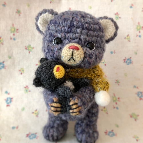 あみぐるみ くま(青) ツキノワグマ あみぐるみ koyagi 通販 17257878