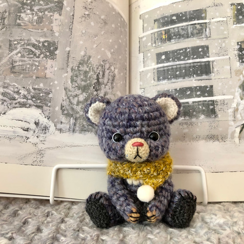 あみぐるみ くま(青) ツキノワグマ あみぐるみ koyagi 通販 17257878