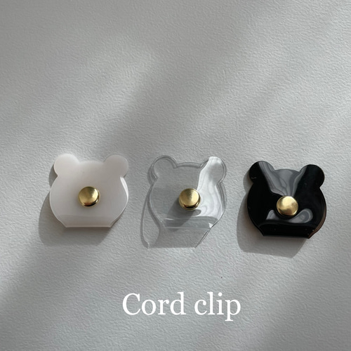2個1セット PVCビニール くまさん コードクリップ 雑貨・その他 solun 