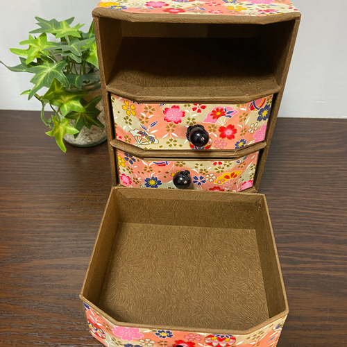 送料無料和紙工芸 3段小物入れ その他インテリア雑貨 おたんこなす