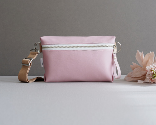 春 桜色ペールピンク ミニショルダーバッグ（M,Lサイズ）クロスボディ