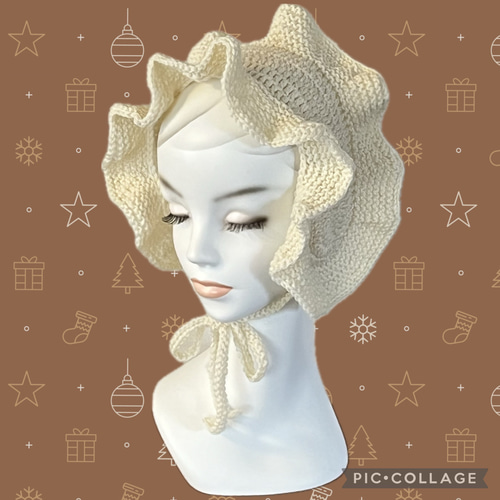 Mさまオーダー品 フリルニットヘッドドレス A475 ヘアバンド・ターバン 