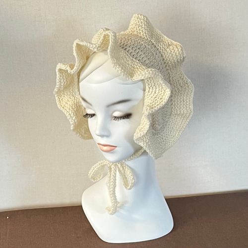 Mさまオーダー品 フリルニットヘッドドレス A475 ヘアバンド・ターバン 