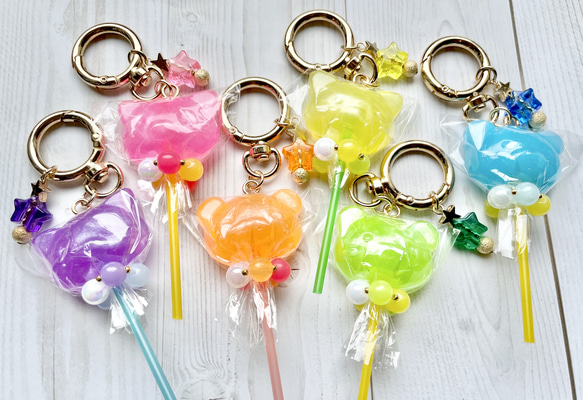 くまさん♡ロリポップキャンディ ねこちゃん くまちゃん ロリポップキャンディ / フェイクスイーツ