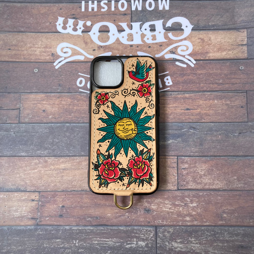 タトゥー×レザー】超個性的スマホケース アメトラ オールドスクール