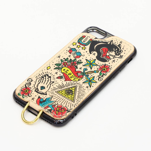 タトゥー×レザー】超個性的スマホケース アメトラ オールドスクール