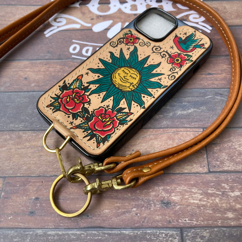 タトゥー×レザー】超個性的スマホケース アメトラ オールドスクール