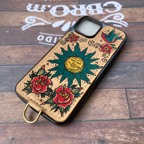 タトゥー×レザー】超個性的スマホケース アメトラ オールドスクール