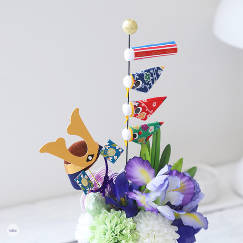 クレイフラワー✡兜飾り✡端午の節句✡ハンドメイド