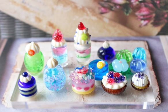 期間限定SALE☆ガラスのミニチュア 夏スイーツセット ☆ガラスの