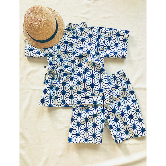 麻の葉模様 こども甚平 子供服 くらしと糸 通販 17258545