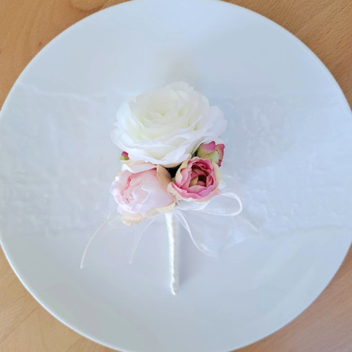 ピオニー ラウンドブーケ ピンクローズとピオニーのウェディングブーケ