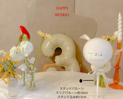 バルーン名入れ クリアバルーン 誕生日バルーン ハーフ