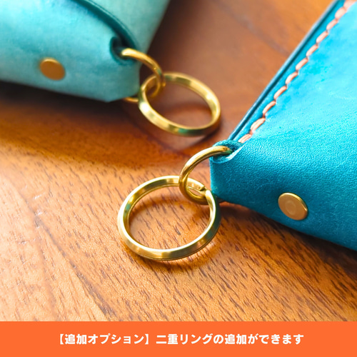 春限定】厚い革1枚のL字ファスナー財布 ターコイズなイタリアン