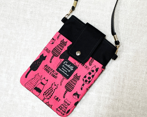 ♥♥ Lサイズ ♥ スマホショルダー・猫ちゃんバックスタイル