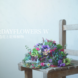 Wherever：art mini wreath グリーンネックレスとエアプランツ/ フラワーリース 8枚目の画像